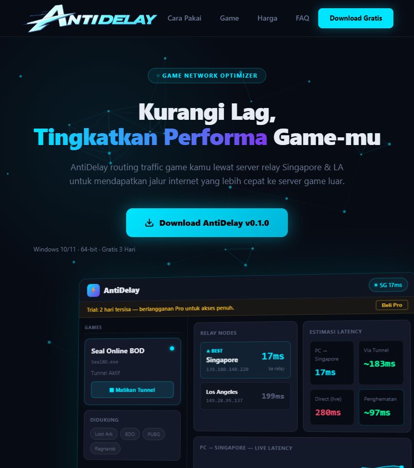 AntiDelay website screenshot